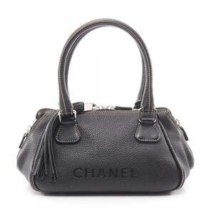 CHANEL handbag, leather, women's, black